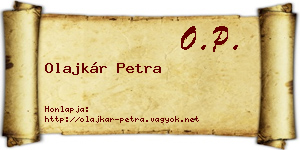 Olajkár Petra névjegykártya