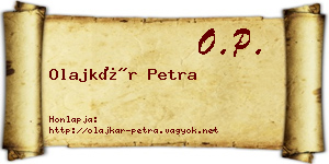 Olajkár Petra névjegykártya